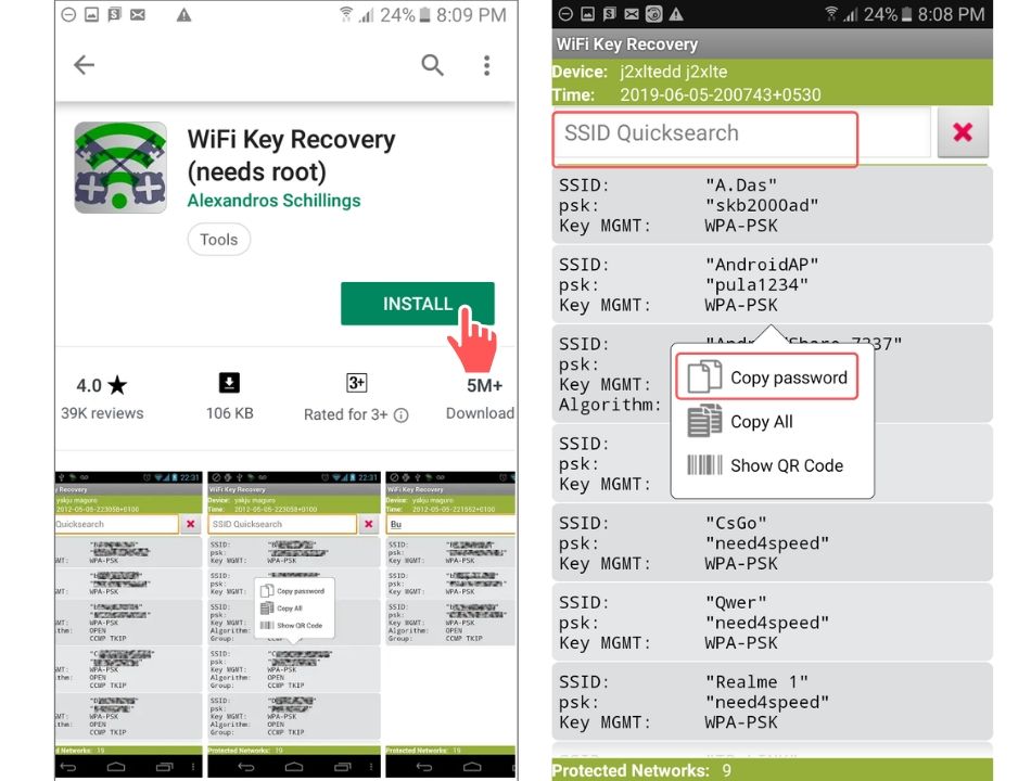 how to see wifi password with root