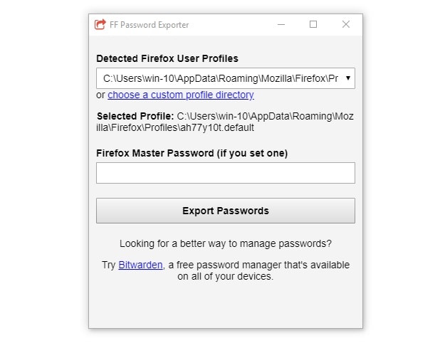 Password Exporter For Firefox 
