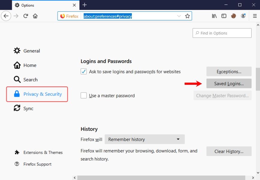 export passwords from firefox manually