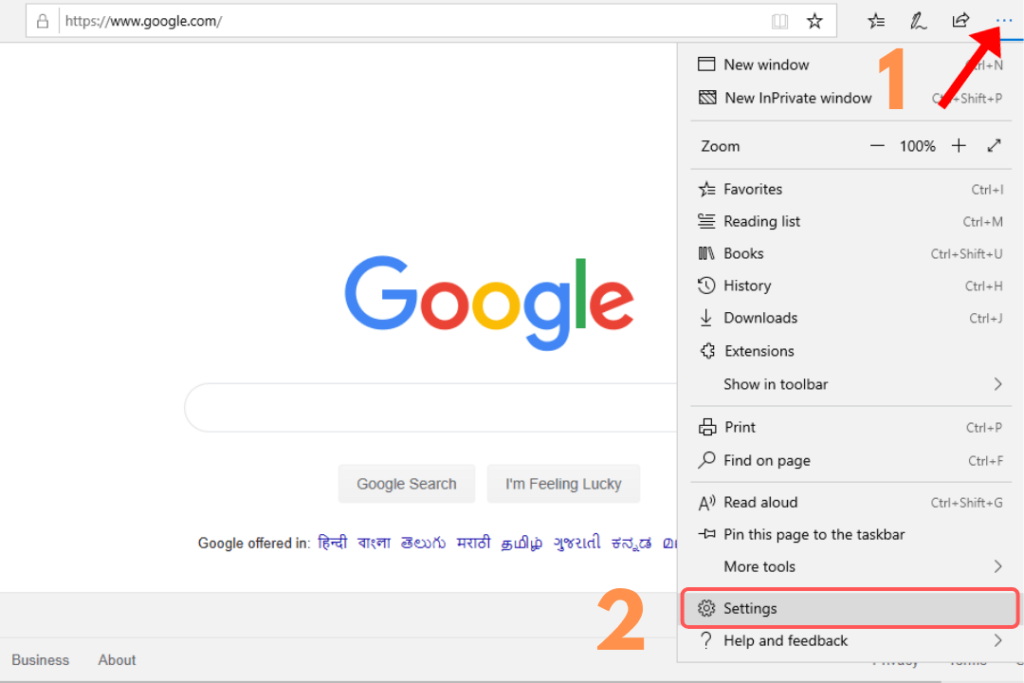 set google as default search microsoft edge