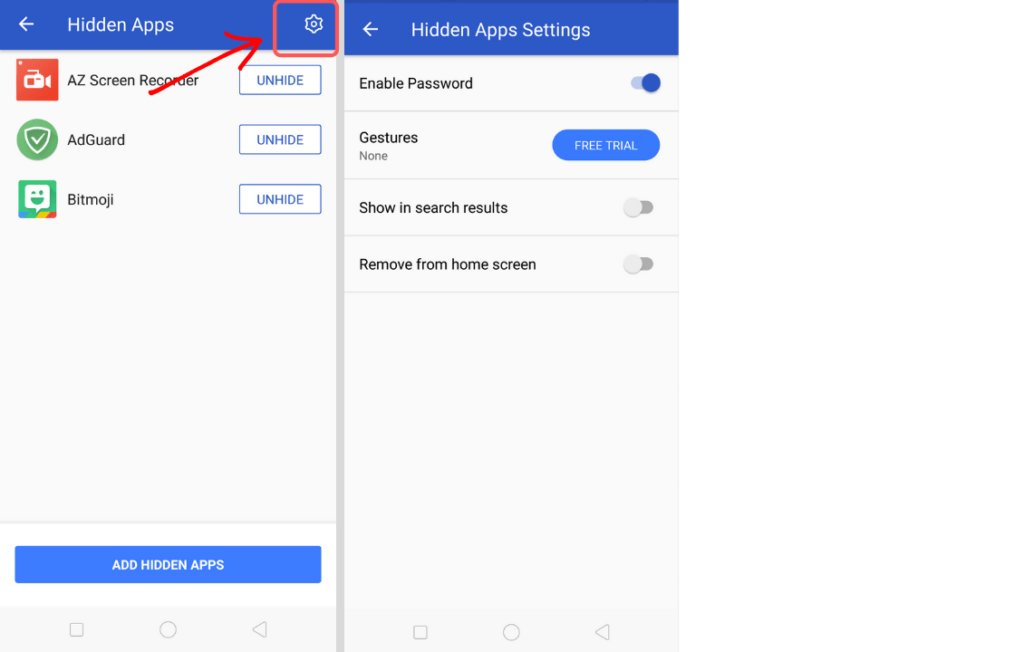 hidden apps on android search