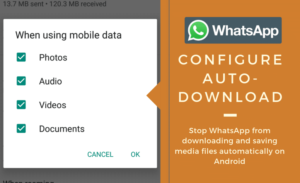 how to disable auto save media whatsapp android