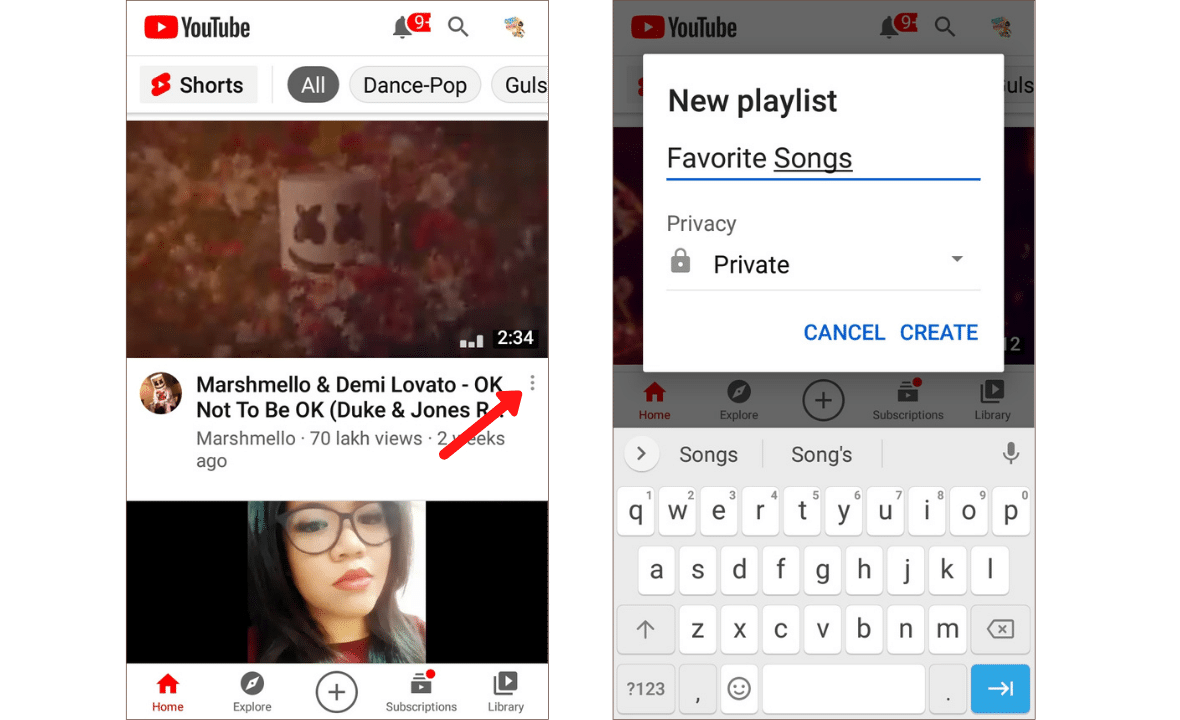 how to loop youtube playlist on android