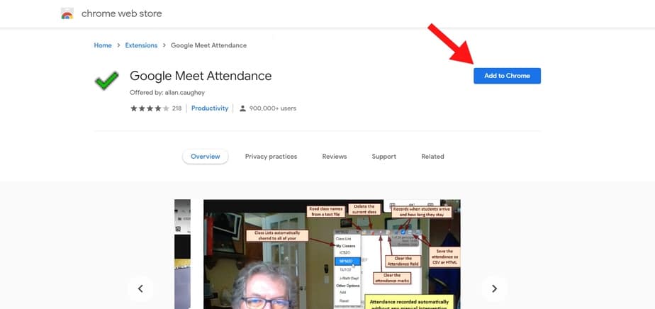 google meet attendance