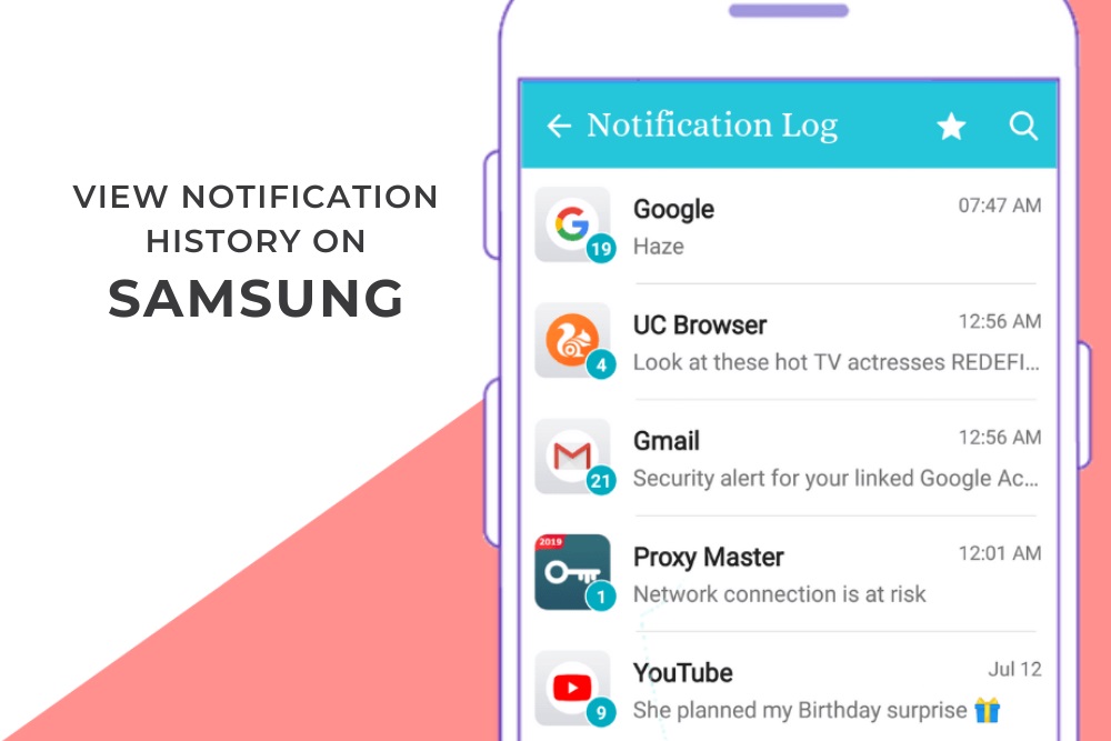 view old notifications on samsung galaxy