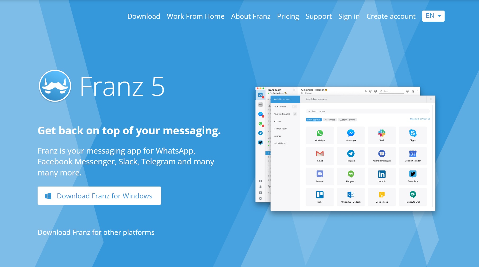 Franz - free messaging app