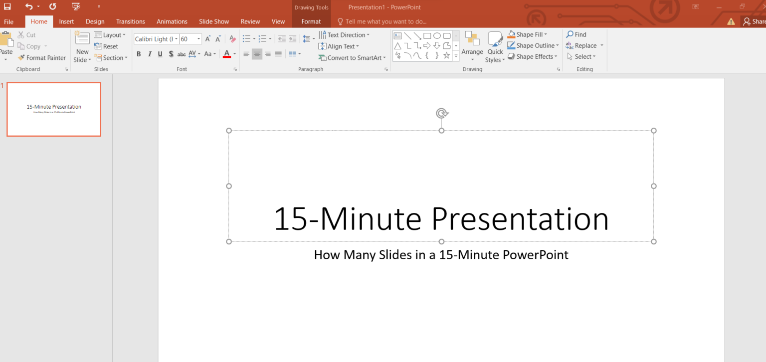 15 minute presentation number of slides