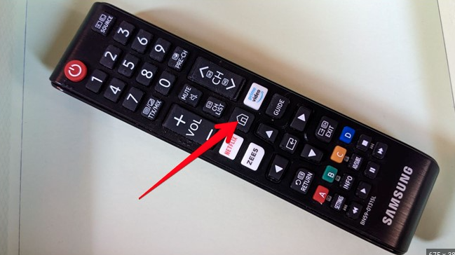How to Change Language on Samsung TV - Press the remote home button