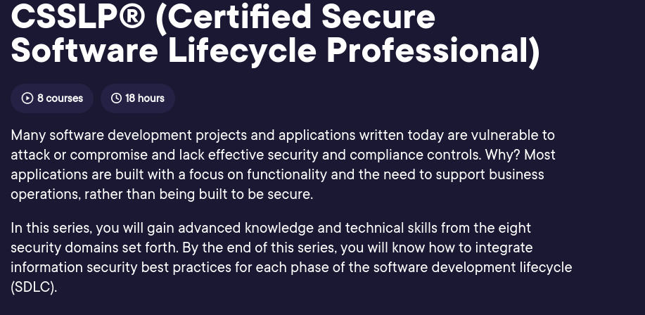 Certified Secure Software Lifecycle Professional
