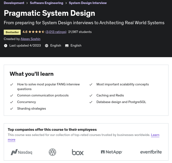 Pragmatic System Design [Udemy Course]