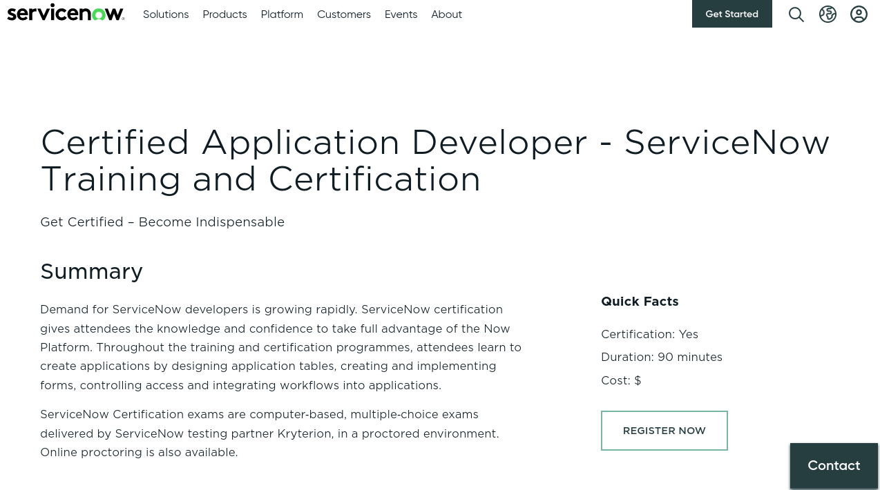 Certified Application Developer - ServiceNow