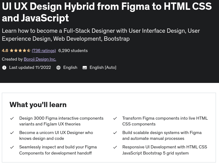 UI UX Design Hybrid from Figma to HTML CSS and JavaScript